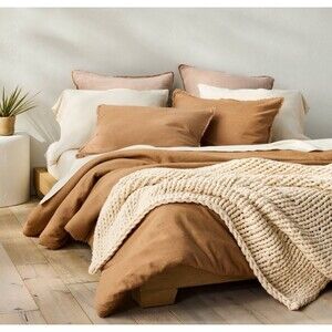 50"x70" Oversized Solid Bed Throw Natural - Casaluna New